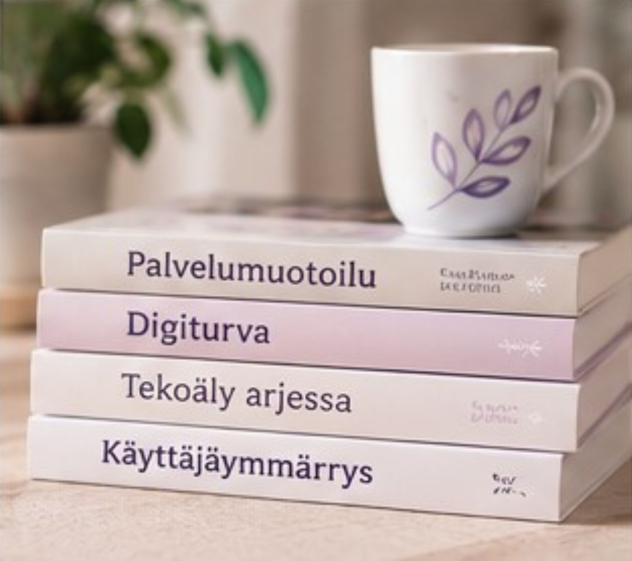 Kahvikuppi ja kirjat: palvelumuotoilu, digiturva, tekoäly arjessa ja käyttäjäymmärrys