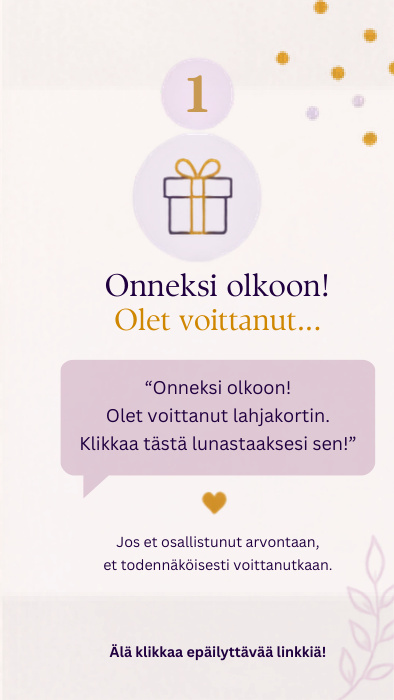 Infograafi: Onneksi olkoon! Olet voittanut…