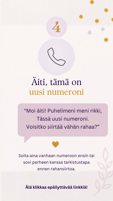 Infograafi: Äiti, tämä on uusi numeroni